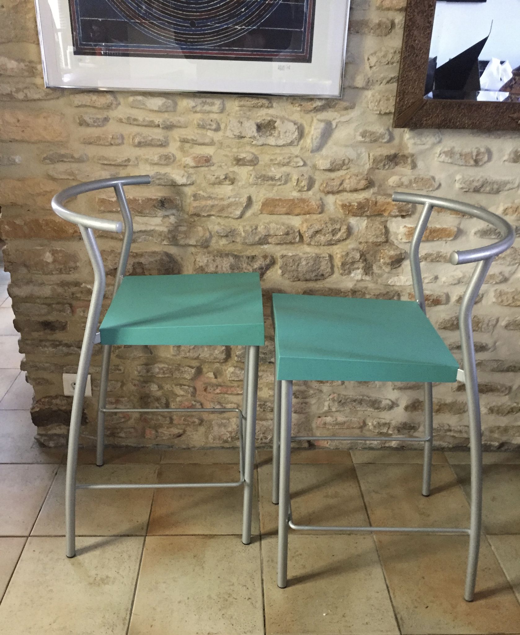 Pair of vintage stools hi glob by Philippe Starck, Kartell