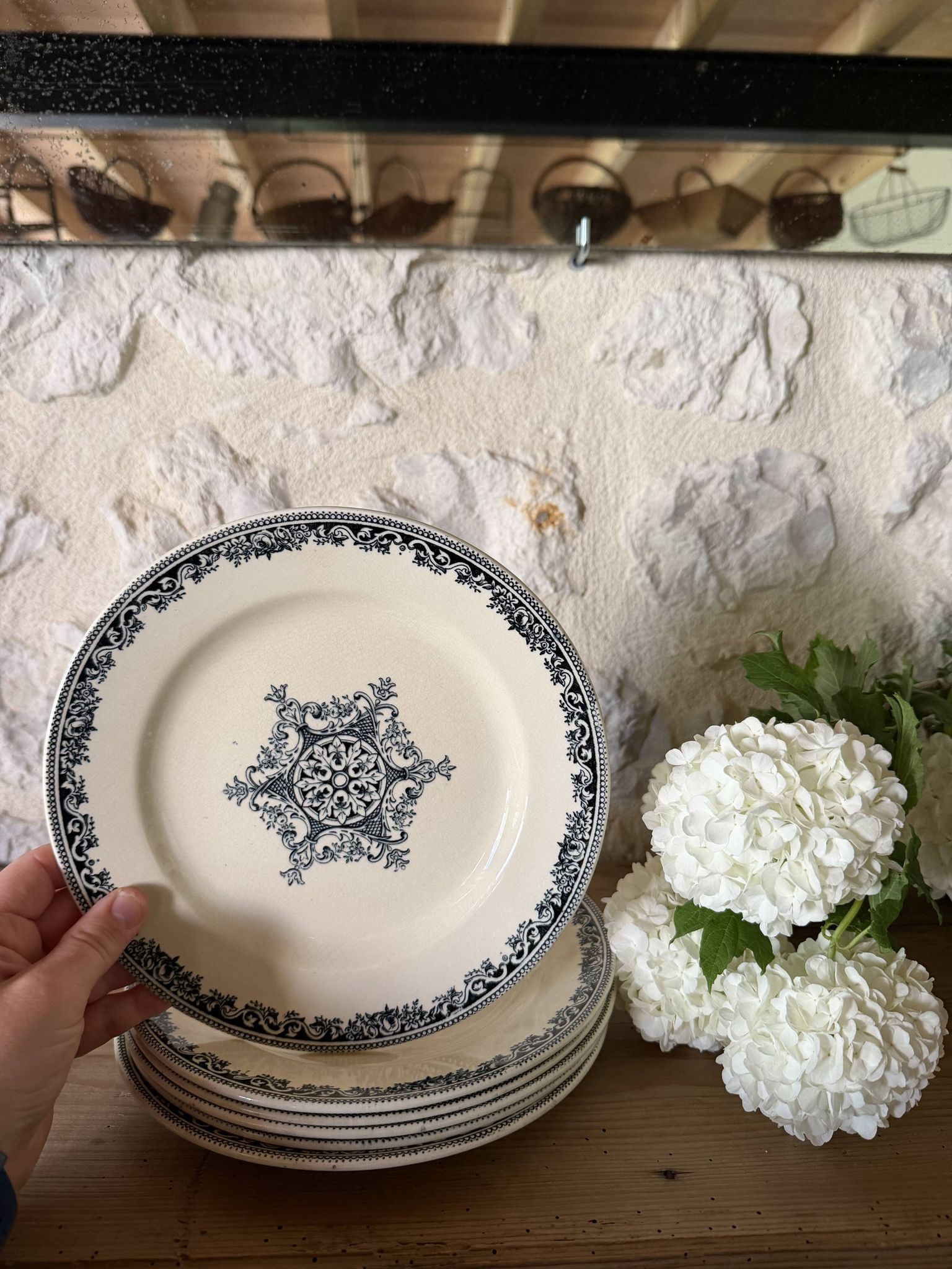 Flat plates Jules Vieillard Bordeaux in ironstone
