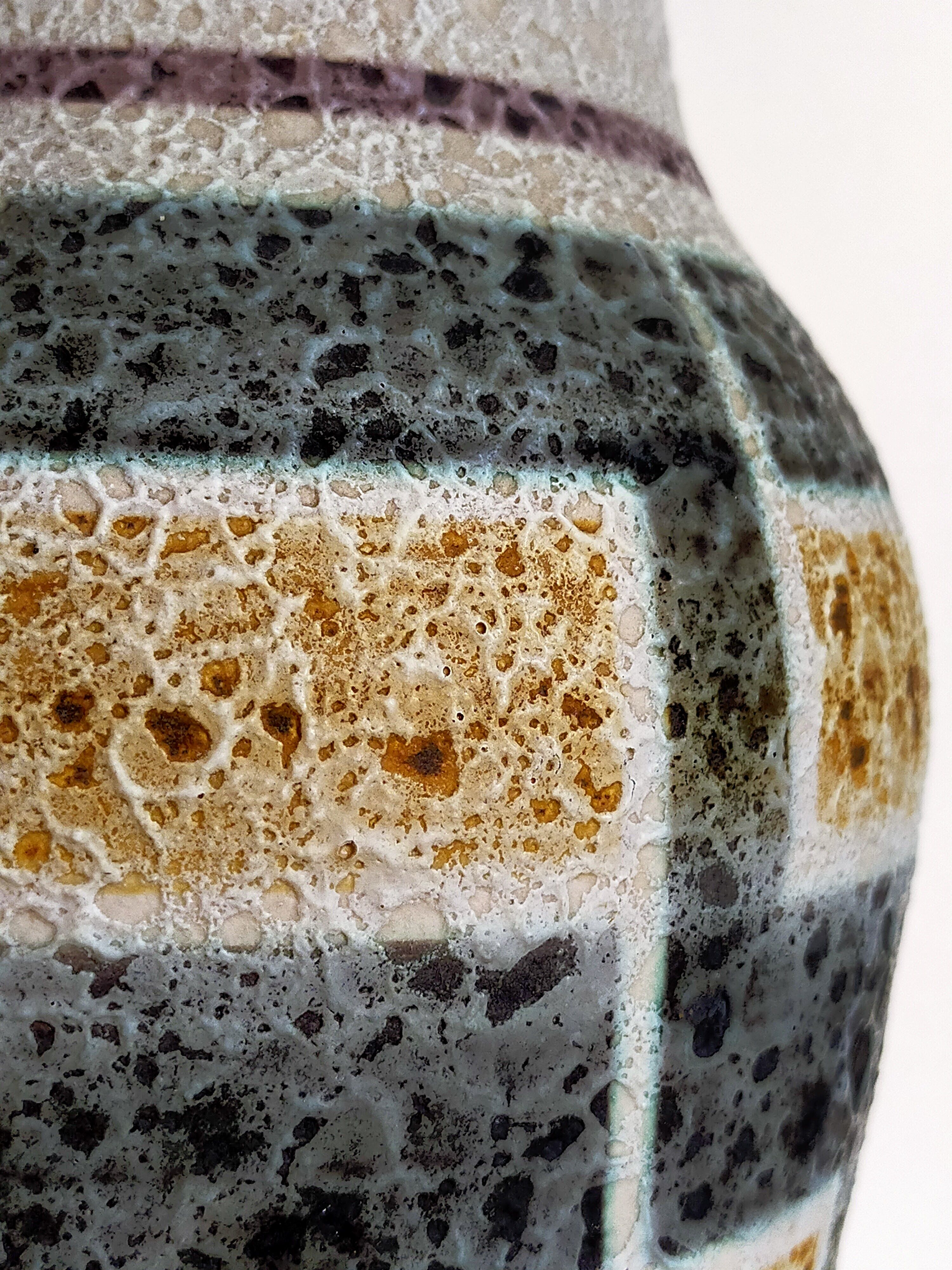 West-Germany vintage ceramic vase washes with graphic pattern