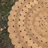 Vintage jute round carpet