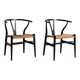 Ensemble de 2 chaises "Wishbone Chair" "CH24" par Hans J. Wegner, 1950