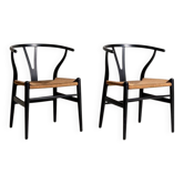 Set of 2 “Wishbone Chair” “CH24” chairs by Hans J. Wegner, 1950
