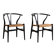Ensemble de 2 chaises "Wishbone Chair" "CH24" par Hans J. Wegner, 1950