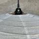 Medium pendant light in rattan and natural linen, Japanese-style, flattened round (Labu) H35 D60