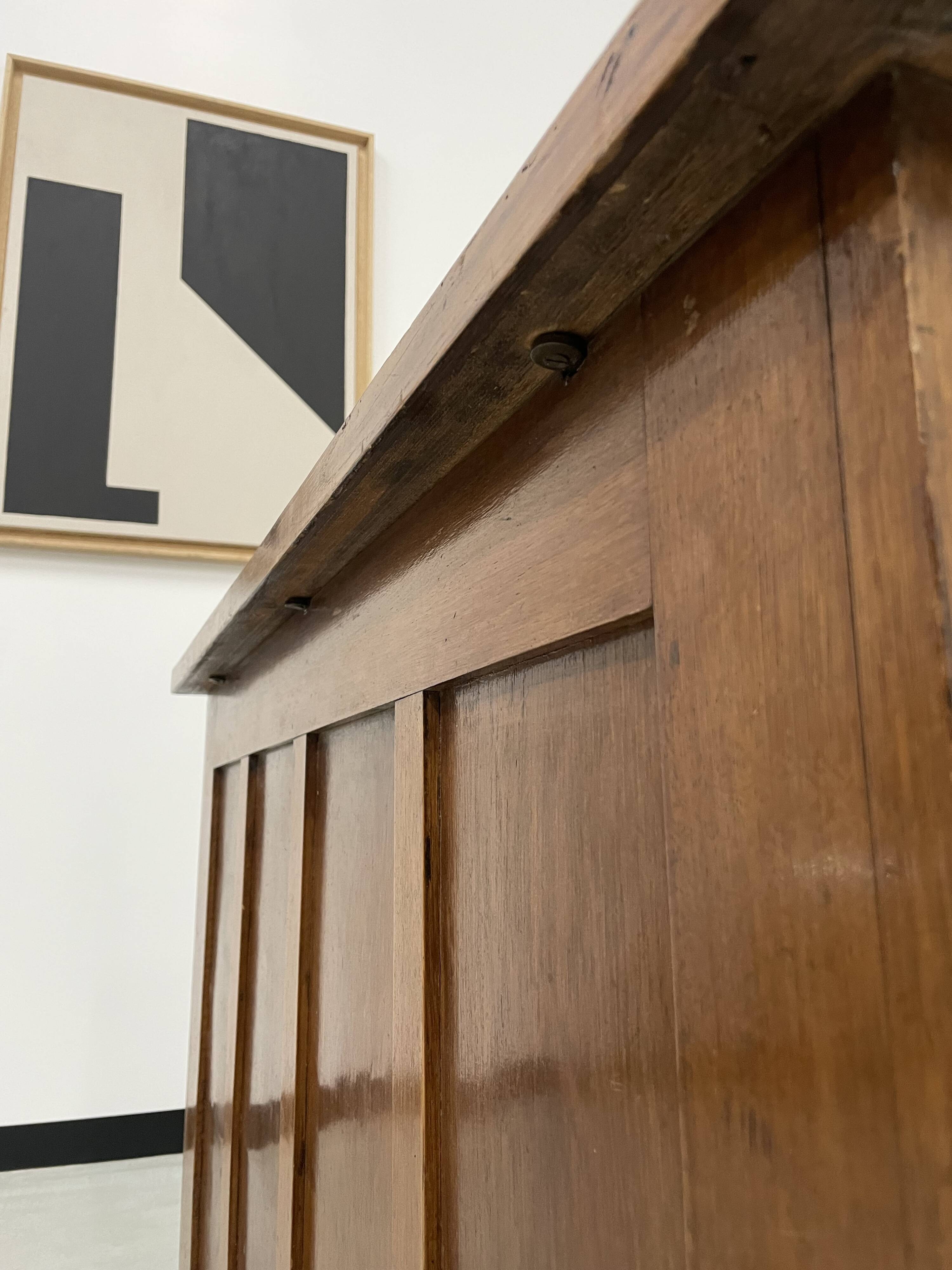 Oak and veneer counter or desk