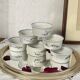 6 vintage porcelain ramekins with flowers