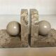 Pair of beige marble bookends.
