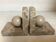 Pair of beige marble bookends.