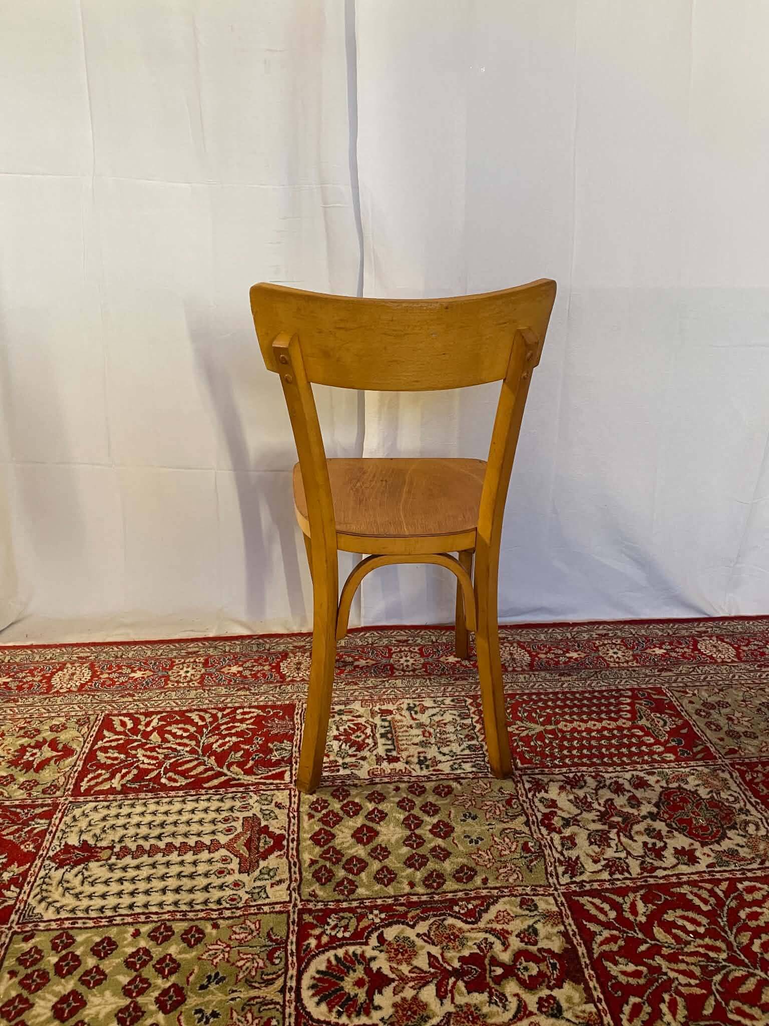 Set of 4 vintage wooden bistro chairs – Baumann style