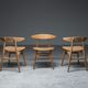 Set of 3 Chairs CH33 Hans Wagner, Carl Hansen & Søn, 1950s, Denmark