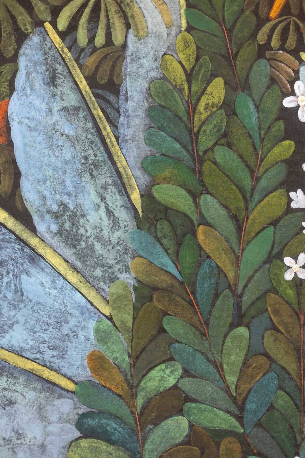 Large acrylic painting on linen canvas. Contemporary work.