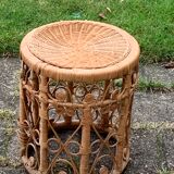 Side table in wicker rattan