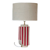 Hepburn ecru and red stoneware lamp
