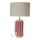 Hepburn ecru and red stoneware lamp