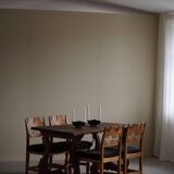 Brutalist table in antique Spanish solid oak and wrought iron, 19th century.
