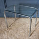 Three nesting tables 1970 Chromed metal and glass top