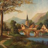 Oil on canvas: lively landscape