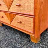 1960s rattan chest of drawers