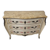 Commode style louis XV peinte à fleurs fabrication italienne