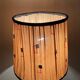 Vintage lamp in turned wood and silk