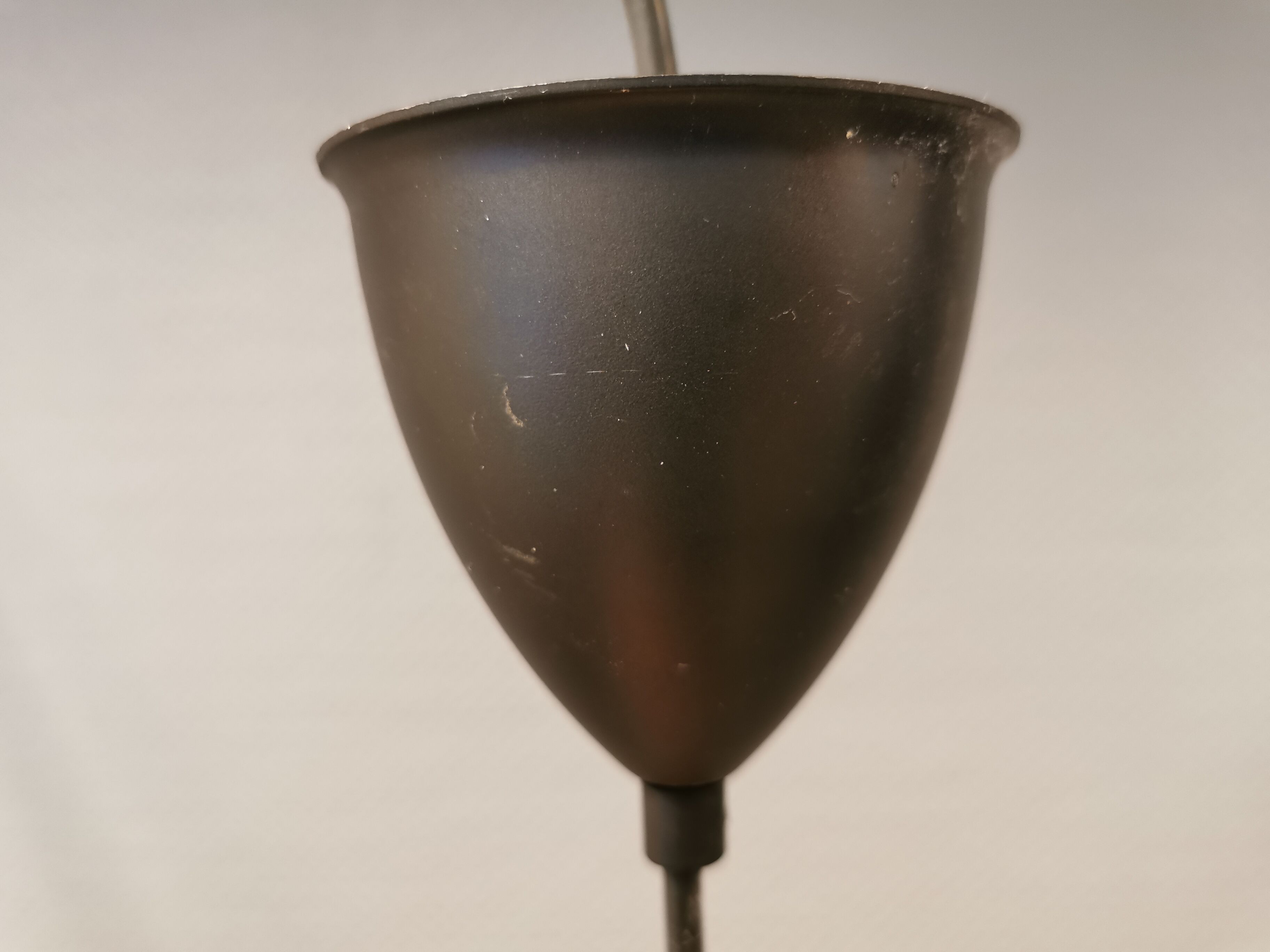 French hanging lamp in milky white glass, model Gin Fizz, produced by SCE.