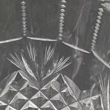 Carafe en verre et cristal transparent, ciselées, motif ananas ancienne