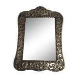 Silver metal table mirror 16x23cm