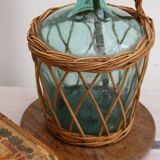 Glass and wicker demijohn