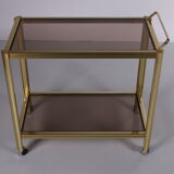 Hollywood Regency trolley with smoked glass