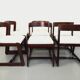 Set of 6 vintage Italian sleigh chairs by Mario Sabot