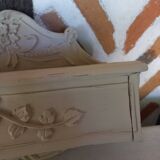 Wall console shelf empty pocket patinated linen