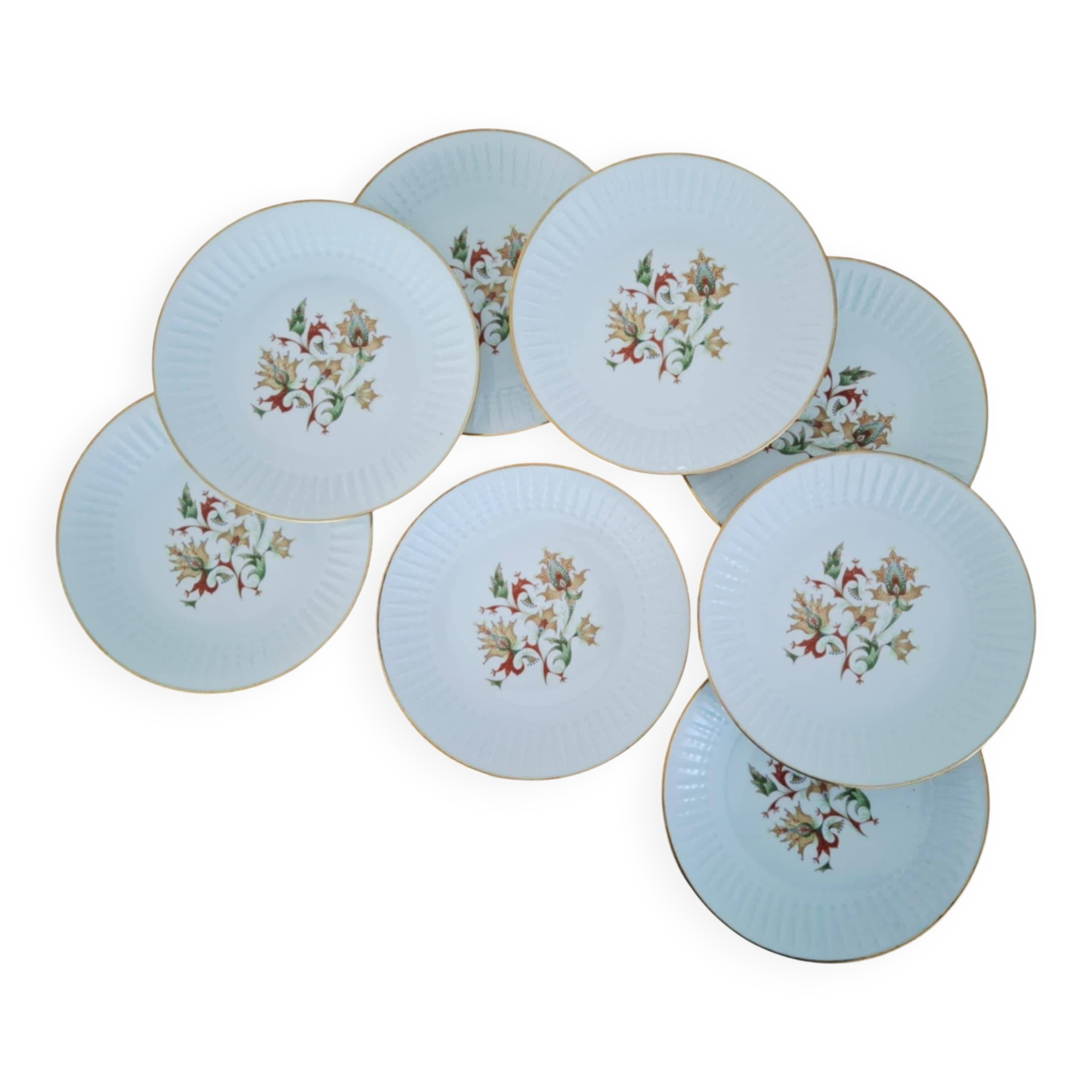 Fernand Deshoulières Chauvigny Porcelain Dinner Plates