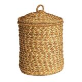 Panier à linge tressé à la main en jonc naturel