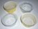 Lot of 4 glass ramekins 2 transparent and 2 yellow