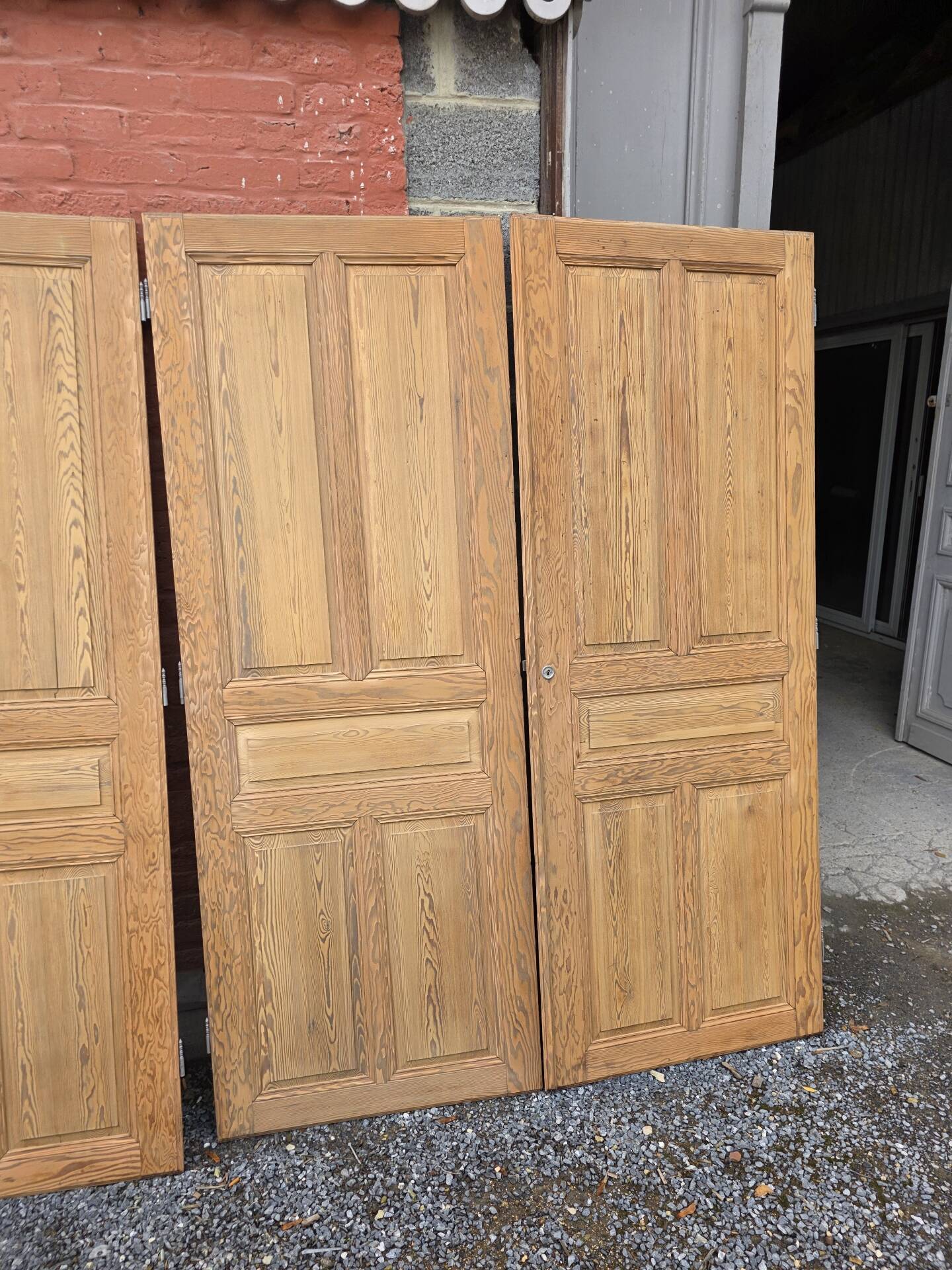 4 old cupboard doors in pitch pine