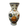 Old vase h becquet ceramic décor flowers made in belgium vintage