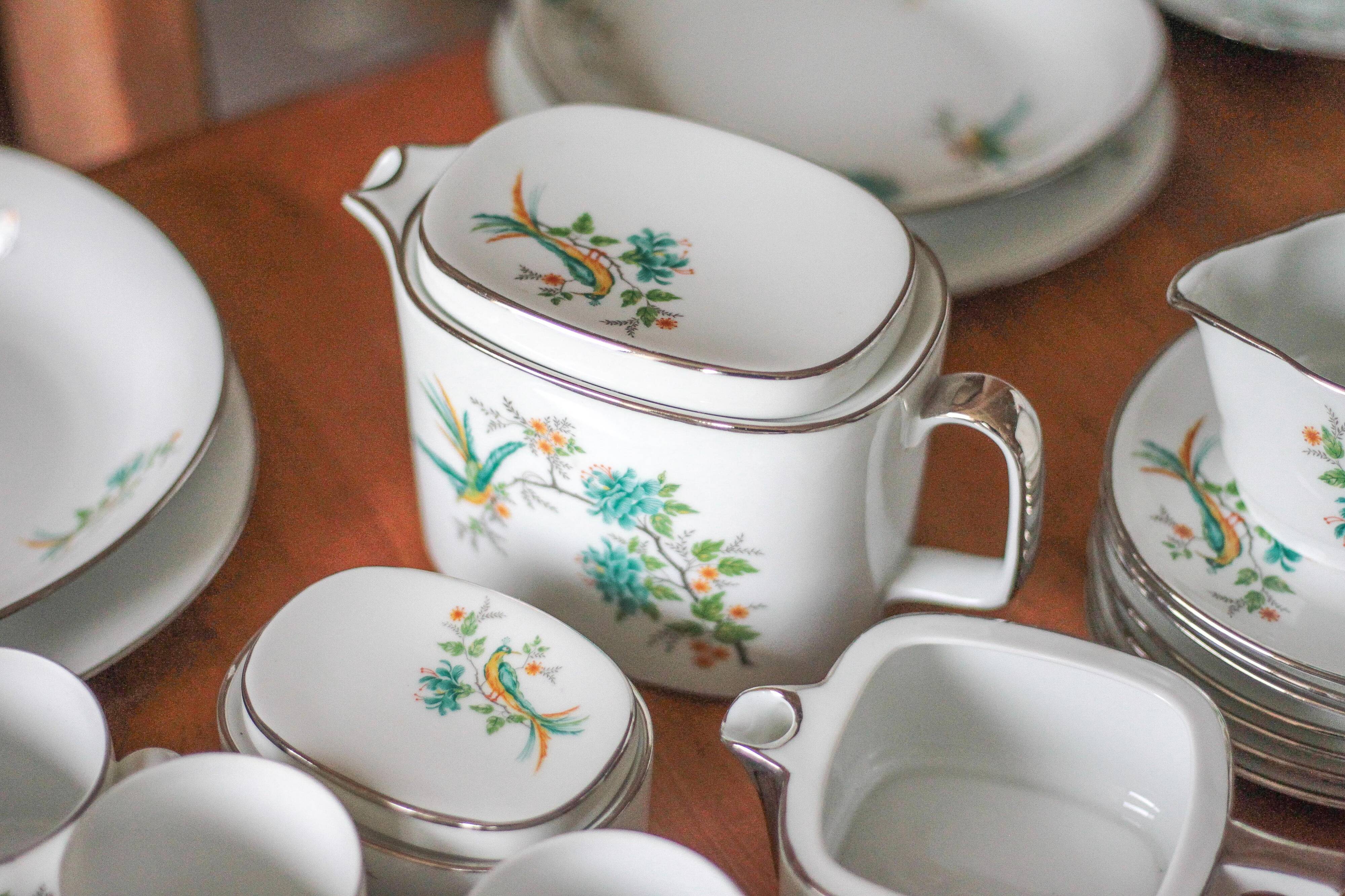 Limoges porcelain table service J.R.S Paradise bird, decor