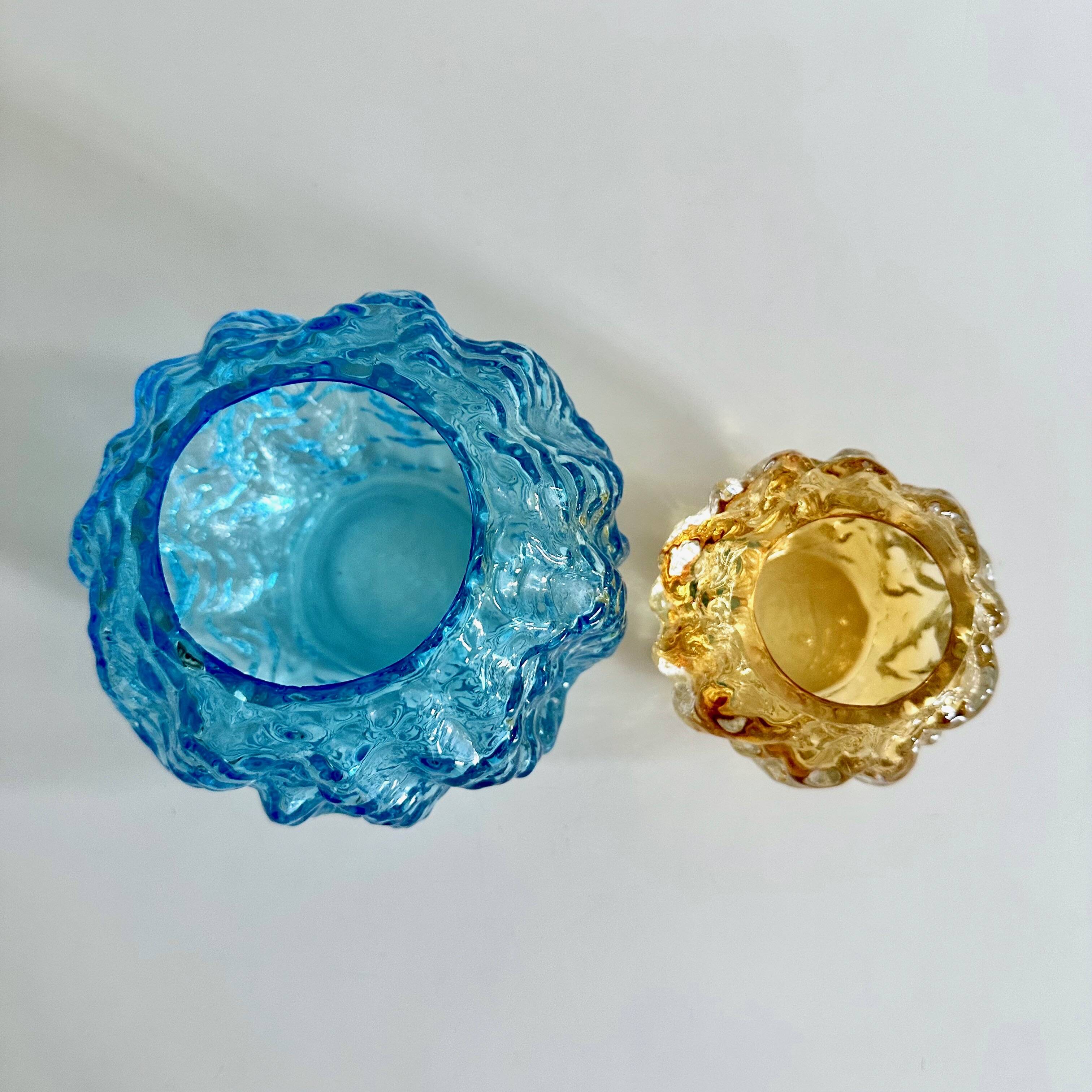 2 Vintage Glass Vases ROCK-KRISTALL Ingrid Glas", Kurt Wokan