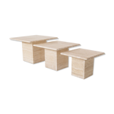 Set de 3 tables  d'appoint en travertin