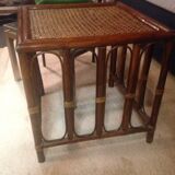 Table d'appoint en bambou vintage