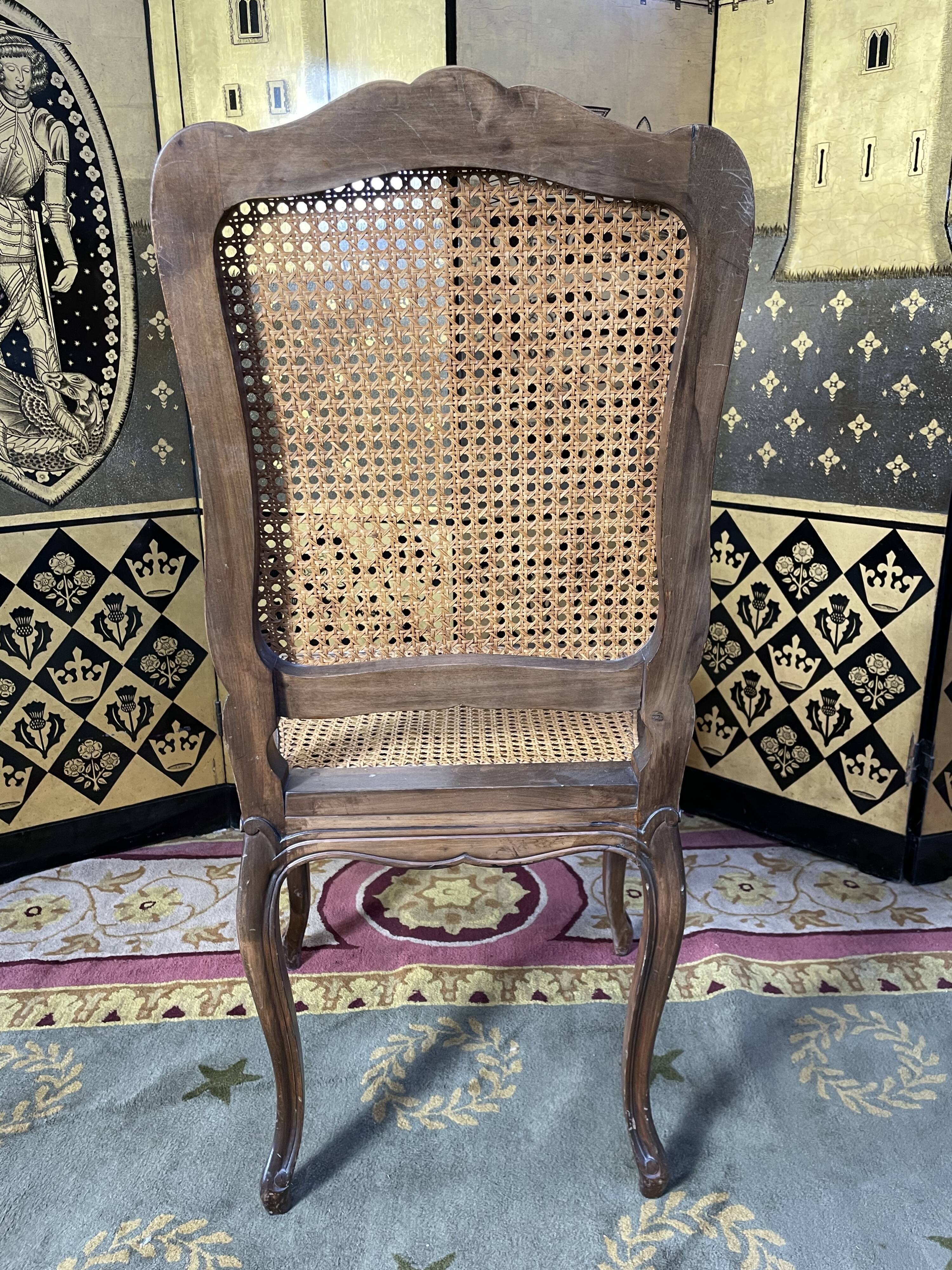 Suite of 6 Louis XV style chairs in canning