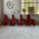 4 vintage Plywood chairs 80s