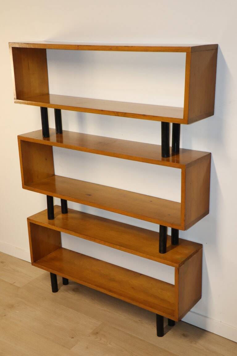 Vintage shelf with modular wooden boxes, 1960s