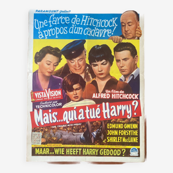 Affiche cinéma originale "Mais qui a tué Harry ?" Alfred Hitchcock 37x55cm 1955