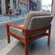 Scandinavian armchair in teak and fabric of the 60s