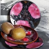 Three ceramic dessert plates from Vallauris 50s