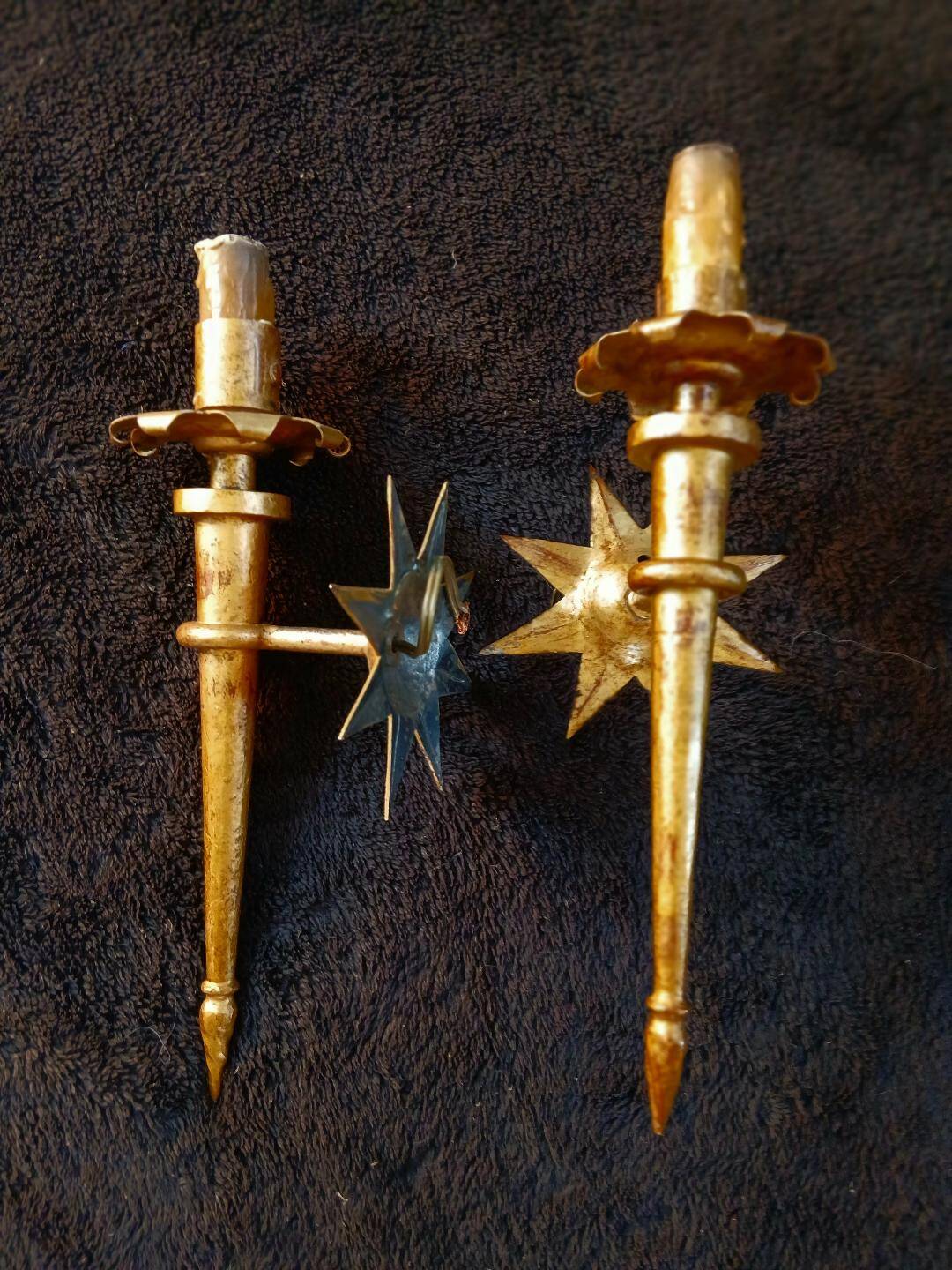 splendid set of gilded iron wall sconces by Gilbert Poillerat