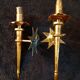 splendid set of gilded iron wall sconces by Gilbert Poillerat