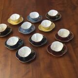 Iridescent multicolored mocha cups