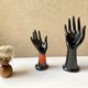 Vase ring pair of hand black ceramic vintage 80s